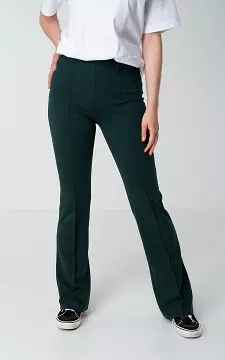 High waist flared pantalon | Donkergroen | Guts & Gusto