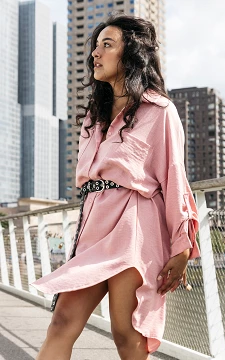 Long-shirt dress with buttons | light pink | Guts & Gusto