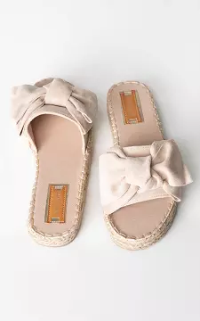 Slip-on sandals with woven soles | Beige | Guts & Gusto