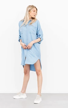 Long-shirt dress with buttons | light blue | Guts & Gusto