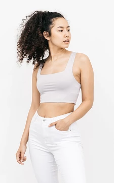 Crop top with squared neckline | light grey | Guts & Gusto