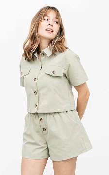 Katoenen blouse | lichtgroen | Guts & Gusto