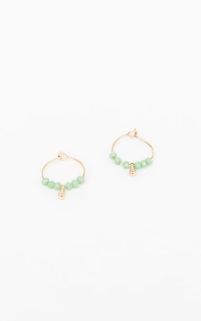 Niedliche Ohrringe mit kleinen Perlen | gold grün | Guts & Gusto