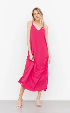 Maxi jurk met spaghettibandjes | roze | Guts & Gusto
