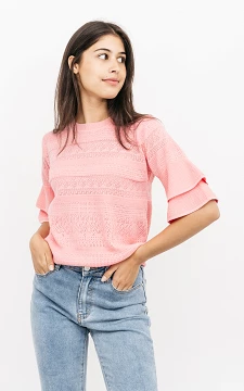 Top with embroidered details | light pink | Guts & Gusto