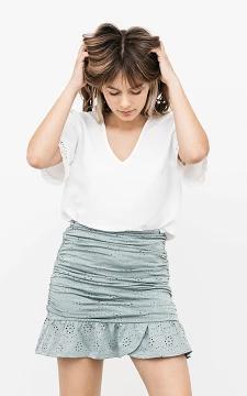 Skirt with embroidery | Mint | Guts & Gusto