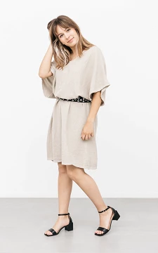 Oversized, cotton dress | Beige | Guts & Gusto
