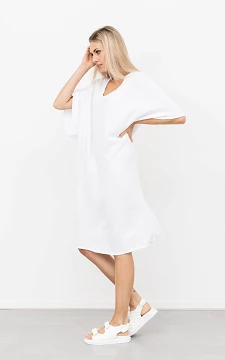 Oversized katoen jurk | Wit | Guts & Gusto