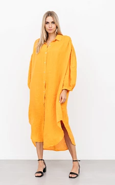 Oversized linnen jurk | Oranje | Guts & Gusto