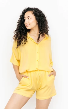 Oversized blouse with buttons | yellow | Guts & Gusto