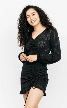 Mini-Kleid mit Spitzen-Details | schwarz | Guts & Gusto