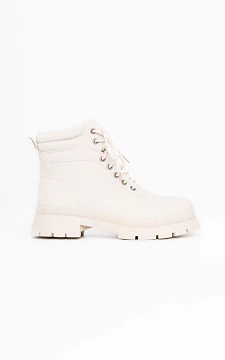Lace-up boots with thick sole | beige | Guts & Gusto
