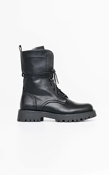 Lace-up boots of imitation leather | black | Guts & Gusto