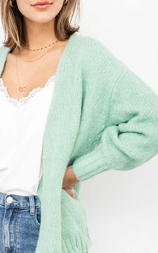 Knitted cardigan | light green | Guts & Gusto