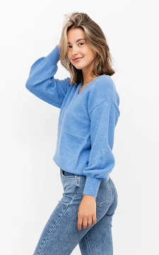 Basic Pullover mit V-Ausschnitt | hellblau | Guts & Gusto
