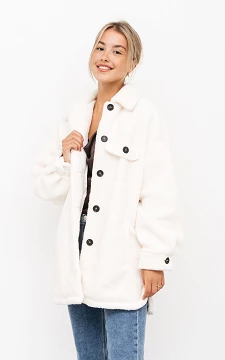 Teddy coat with buttons | cream | Guts & Gusto