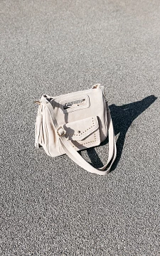 Suede bag with gold-coated details | beige | Guts & Gusto