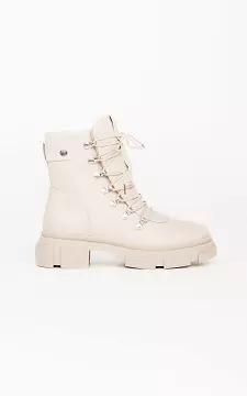 Lace-up boots with thick sole | beige | Guts & Gusto