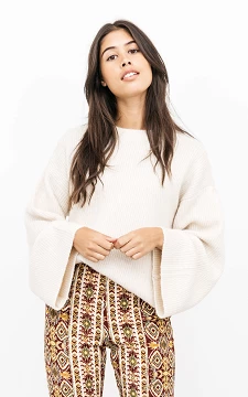 Sweater with wide sleeves | Beige | Guts & Gusto
