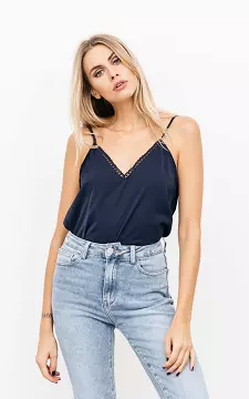 Top with lace details | dark blue | Guts & Gusto