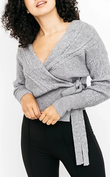 Sweater with waist tie | Grey | Guts & Gusto