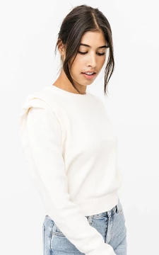 Shoulder pad sweater | Cream | Guts & Gusto