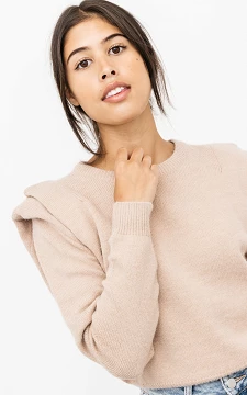 Shoulder pad sweater | beige | Guts & Gusto