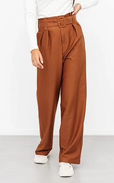 Wide leg pants with belt | rust brown | Guts & Gusto