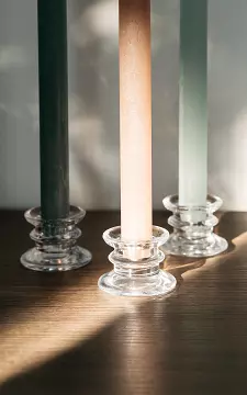 Set van drie glazen kleine kandelaars | transparant | Guts & Gusto