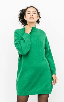 Oversized jurk met turtleneck | groen | Guts & Gusto