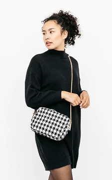 Niedliche Handtasche im Tweed-Look | weiß schwarz | Guts & Gusto