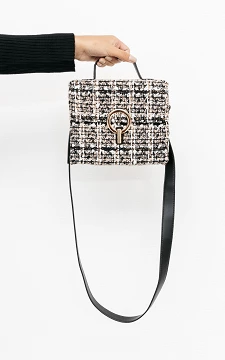 Checkered bag with glittery details | Black Beige | Guts & Gusto