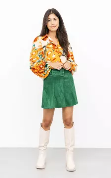 Suede-look skirt with belt | green | Guts & Gusto