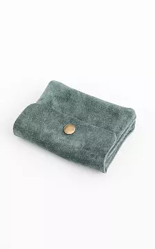 Suede wallet with zip | Dark Green | Guts & Gusto