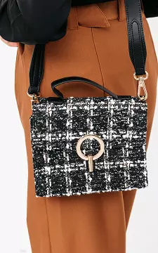 Checkered bag with glittery details | white black | Guts & Gusto