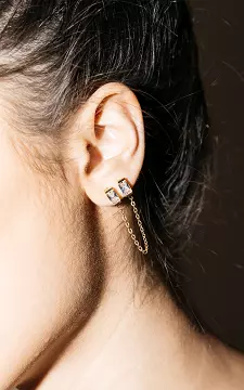 Stainless steel double earrings | gold white | Guts & Gusto