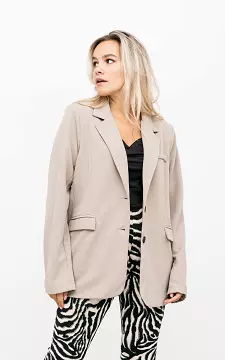 Blazer with shoulder pads | Taupe | Guts & Gusto