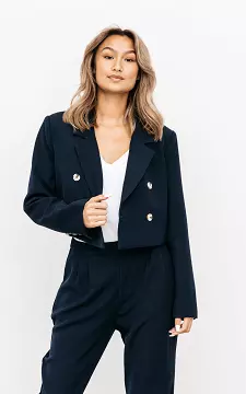 Cropped blazer with buttons | dark blue | Guts & Gusto