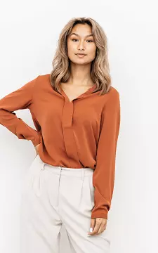 Blouse with see-through details | rust brown | Guts & Gusto
