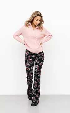 Flared pants with paisley print | black mint | Guts & Gusto