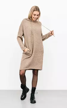 Comfy dress with hoodie | Brown | Guts & Gusto