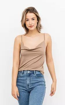 Top with waterfall neckline and spaghetti straps | taupe | Guts & Gusto