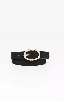 Belt with oval clasp | black gold | Guts & Gusto
