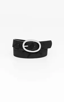 Belt with oval clasp | black silver | Guts & Gusto