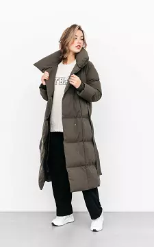 Lange puffer jacket | donkergroen | Guts & Gusto