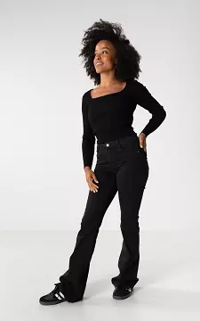 Mid waist flared jeans Gravity | Zwart | Guts & Gusto
