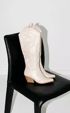 Leather look high boots | beige | Guts & Gusto
