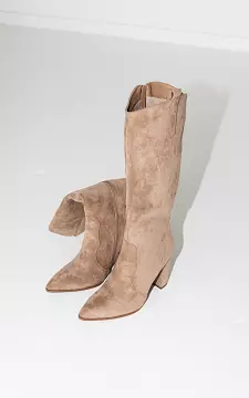 High boots with suede look | Taupe | Guts & Gusto