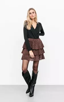 Layered skirt with shimmer | dark brown | Guts & Gusto