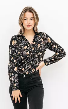Buttoned blouse | black green | Guts & Gusto